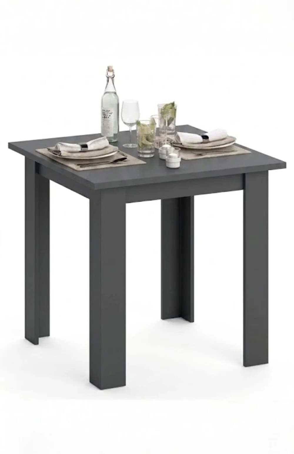 Mətbəx üçün masa, laminat, antrasit, 80x80x75 sm