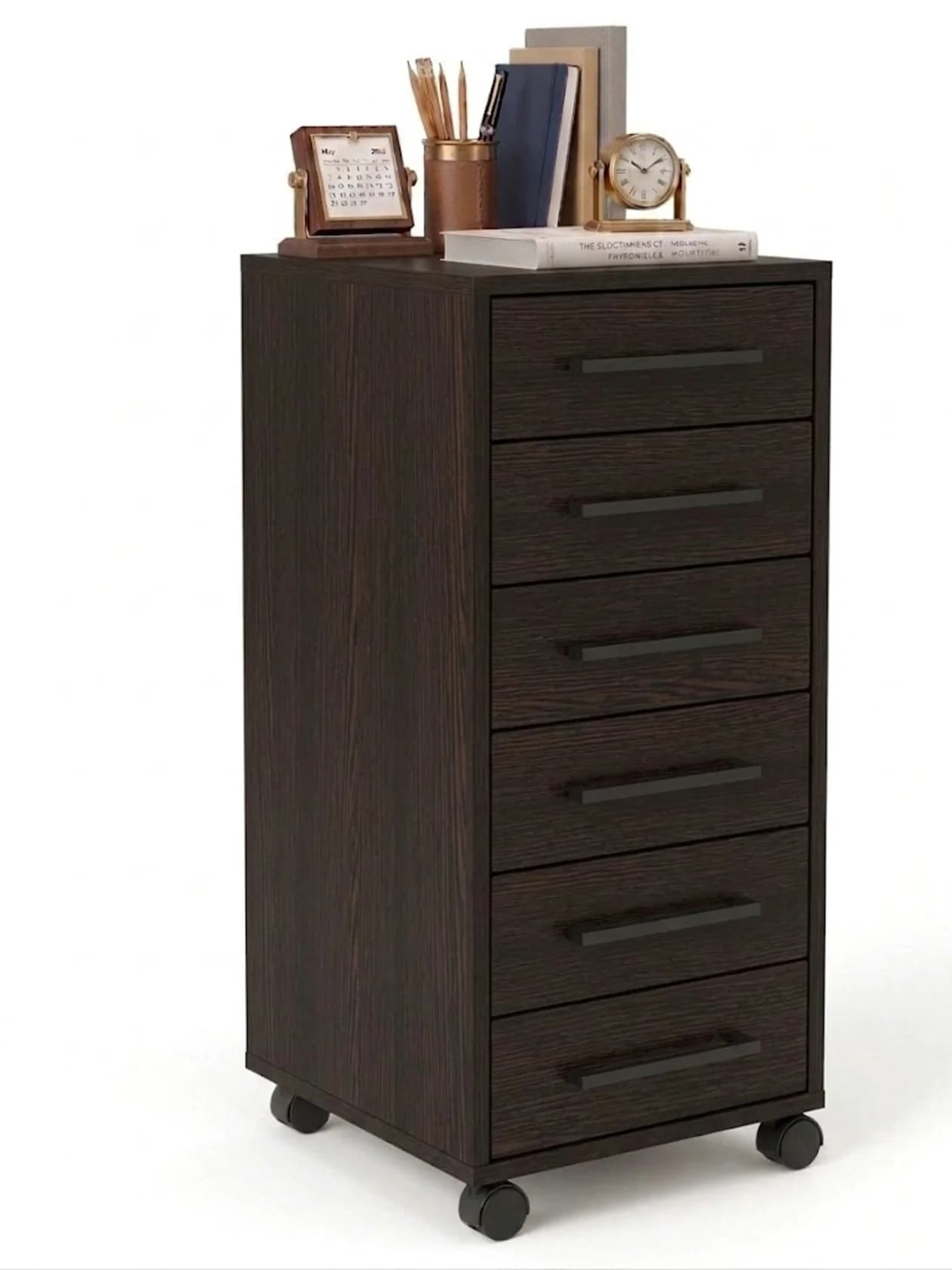 Tumba MB10, laminat, təkərli, 85x40x40 sm, tünd qəhvəyi