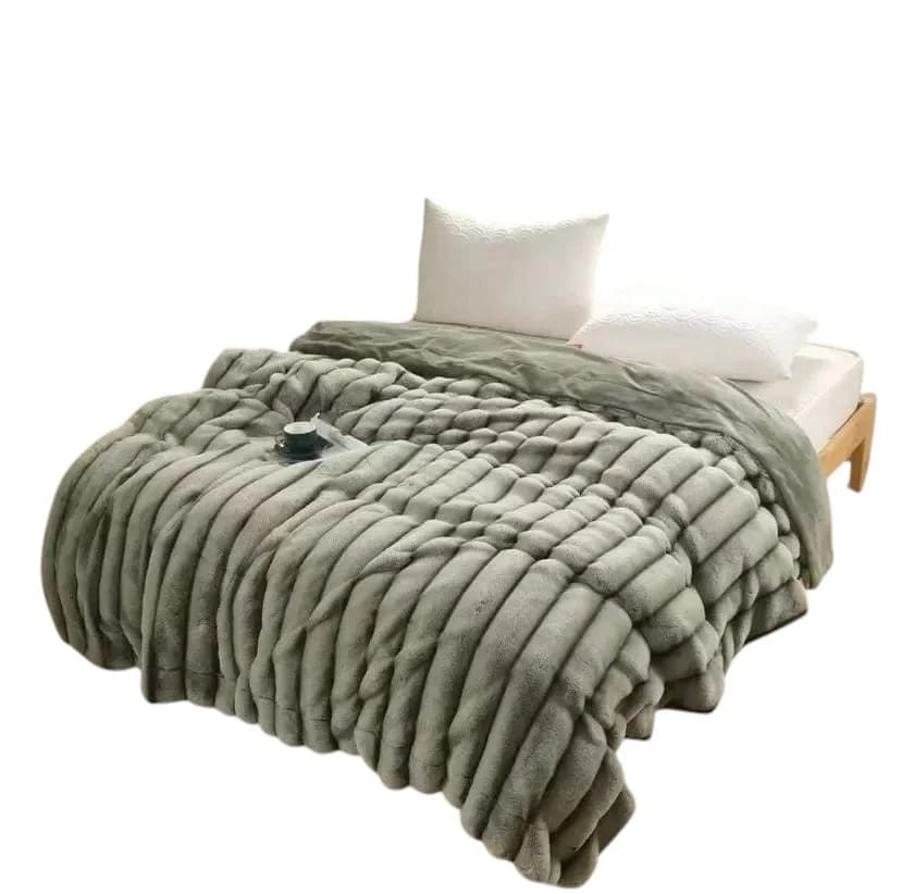 Örtük Bamboo model-1.6, 200x230 sm, cüt nəfərlik, bambuk, bir üzü qarmoşka, digər üzü sadə, çox yumşaq - GS 812