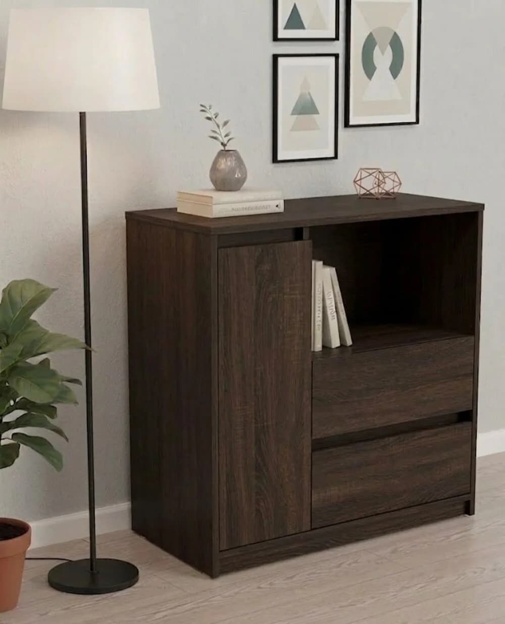 Tumba MB 4, laminat, qəhvəyi, 80x80x35 sm