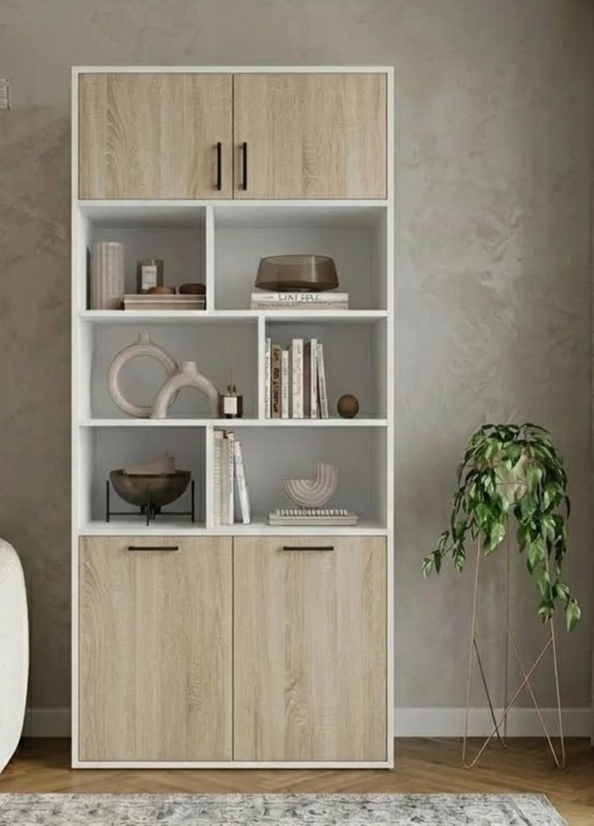 Şkaf MB-3, laminat, 185x80x40 sm, ağ/bej