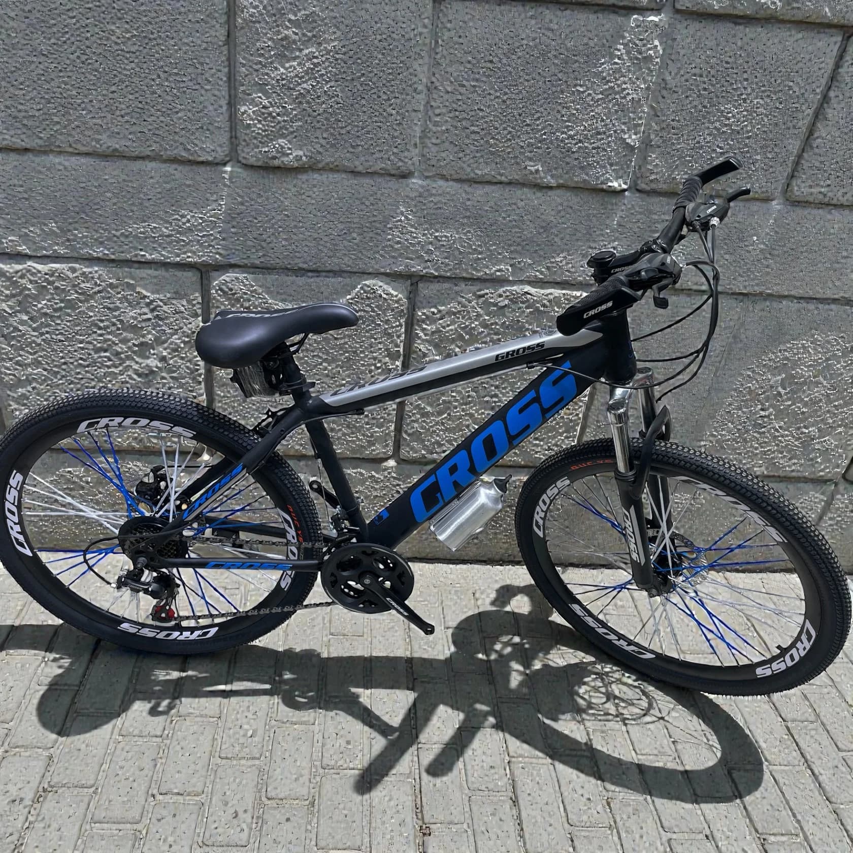 Velosiped Cross MTB 26 inch, qara/göy