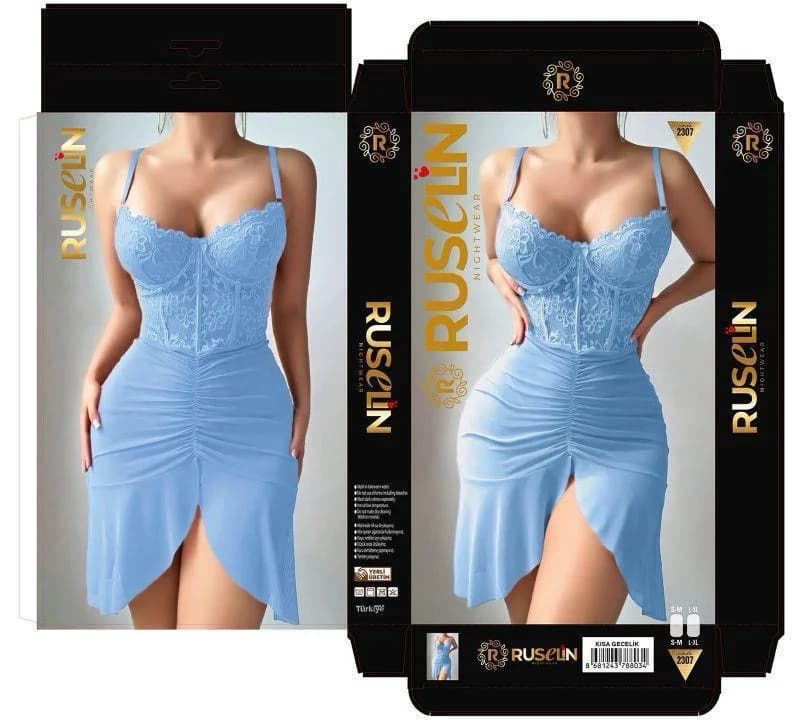 Gecə köynəyi, Mavi, Poliester, ölçü One size