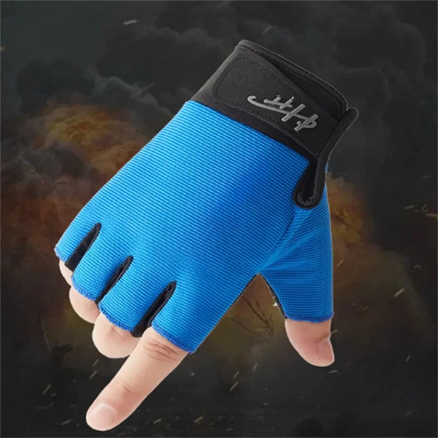 Əlcək Half-Finger, Fitnes üçün, Göy