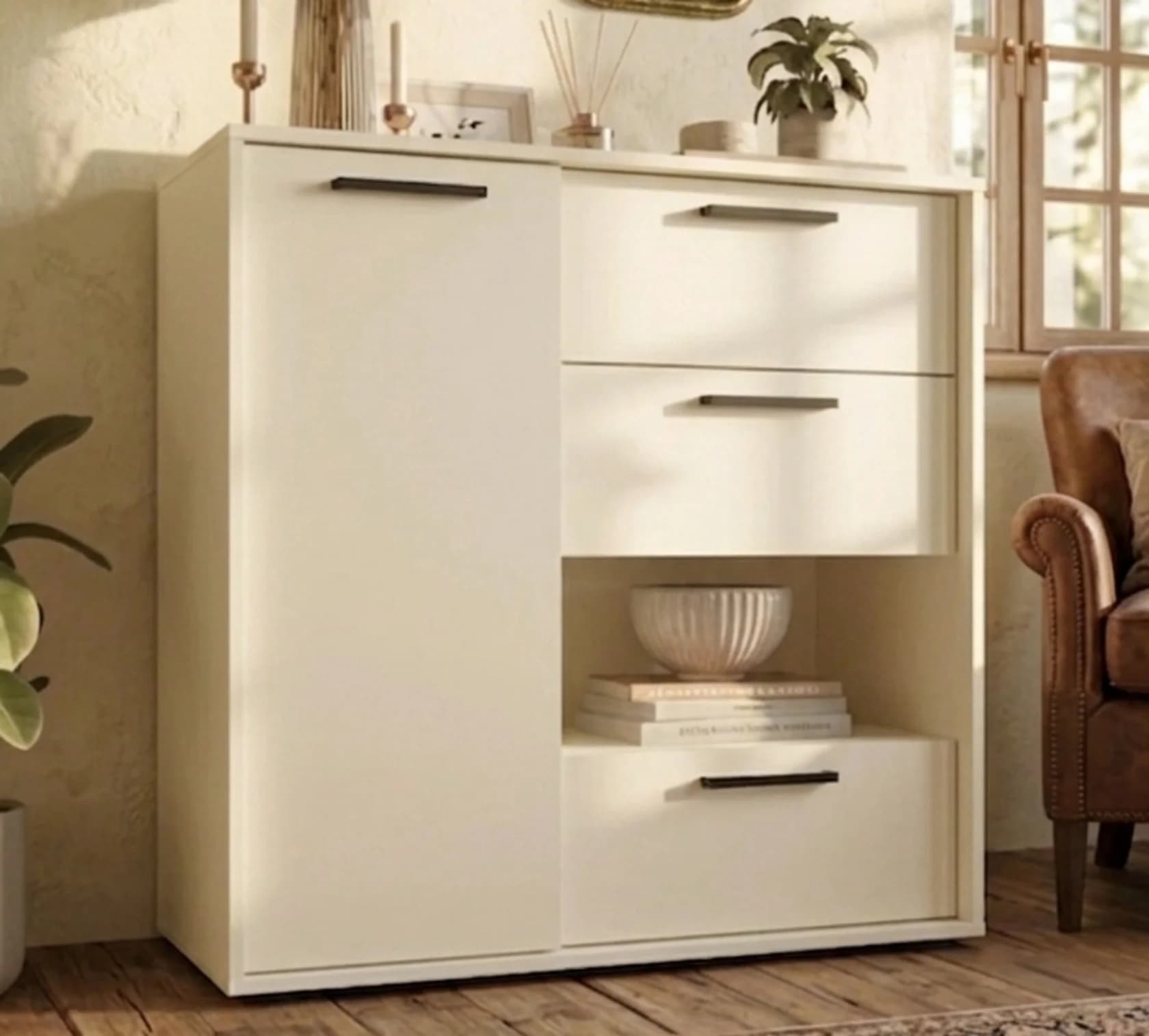 Tumba MB15, bej, laminat, 90x90x40 sm