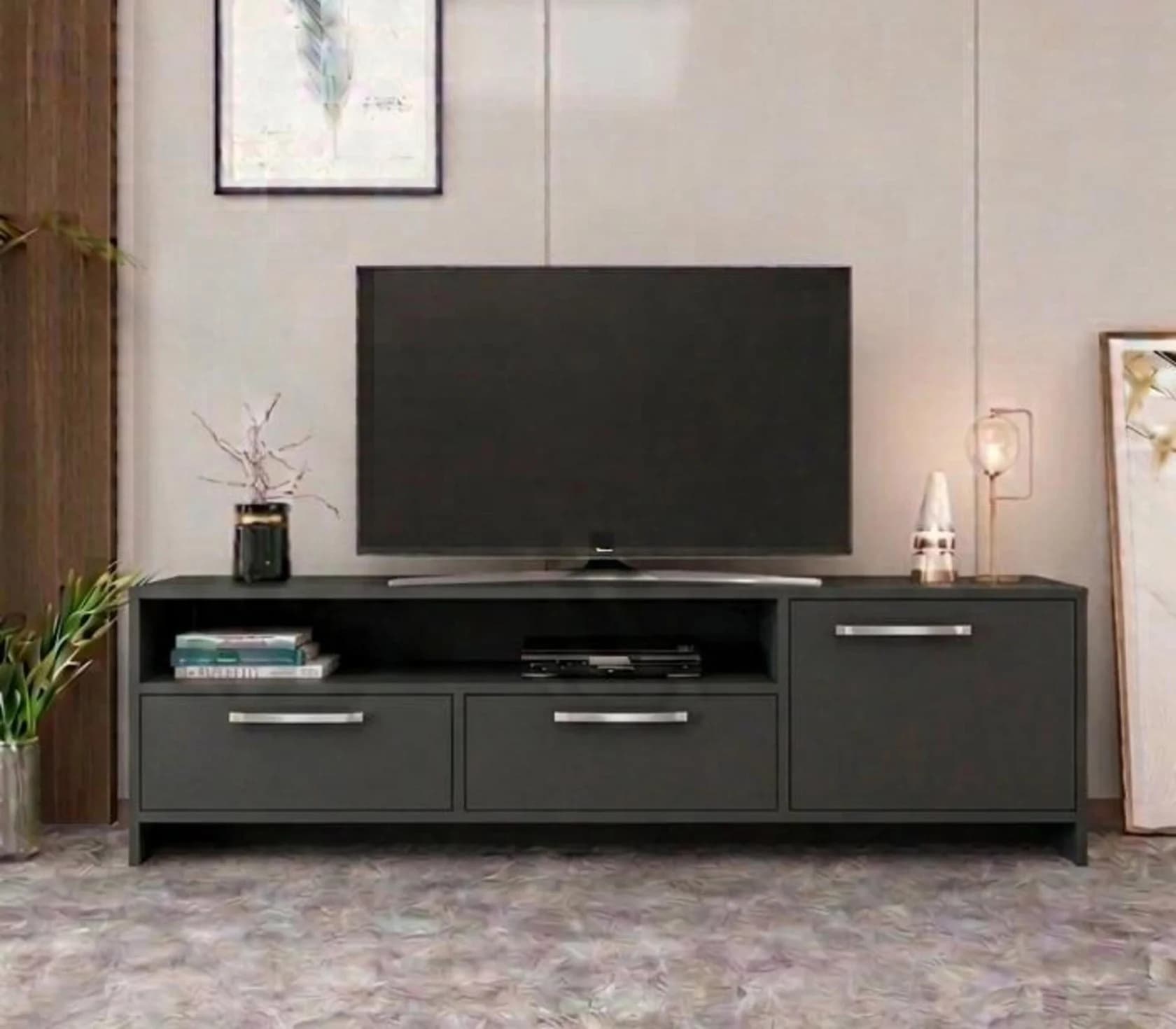 TV üçün tumba MB 9, laminat, antrasit, 160 sm