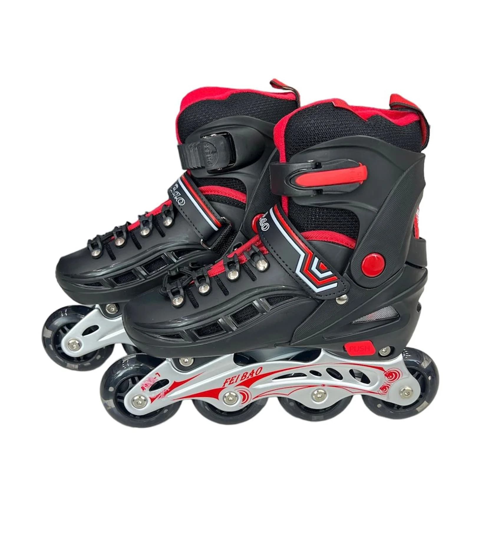 Xizək rollerləri 16888AM, ölçü 34-37, qara/qırmızı
