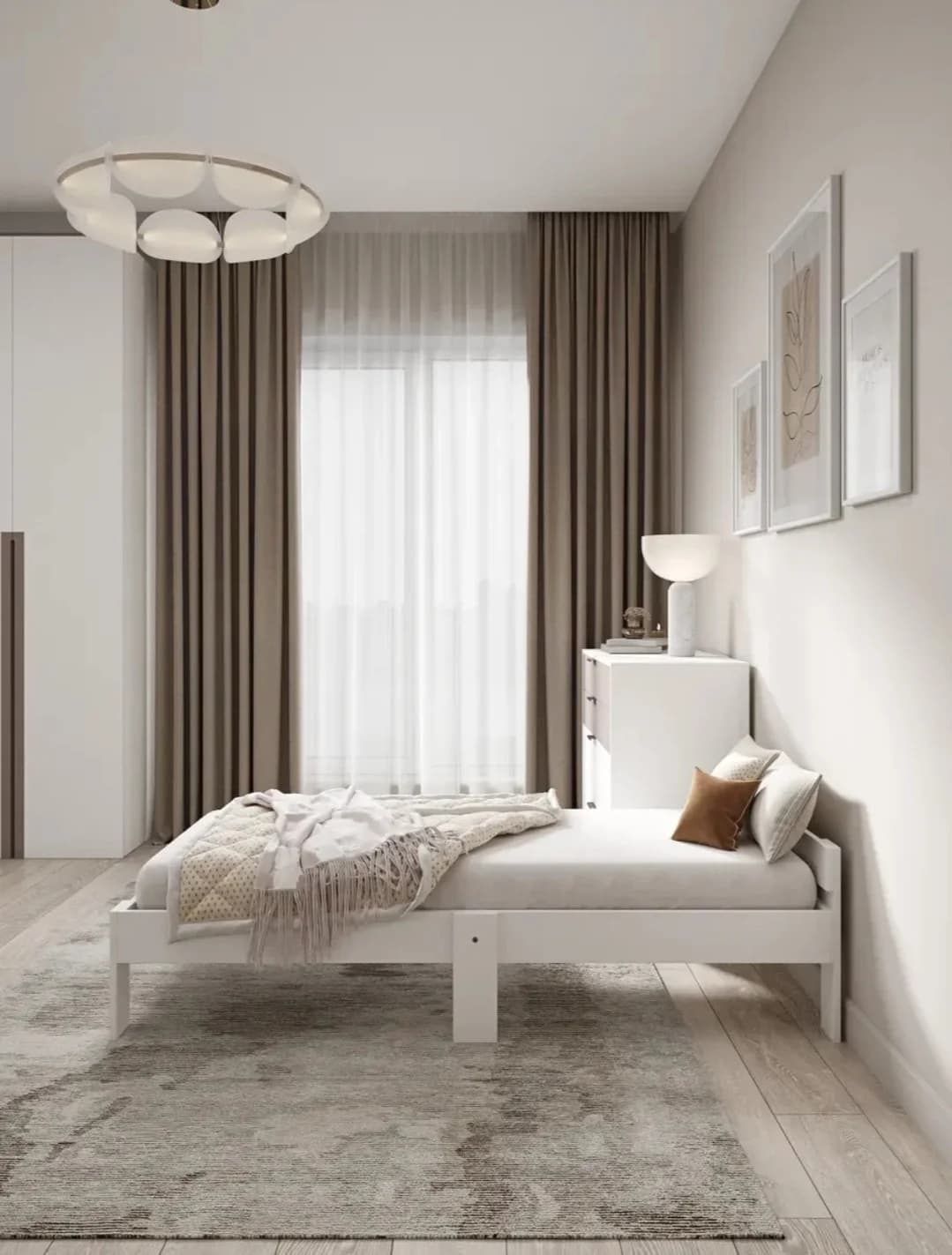 Bir nəfərlik çarpayı SO 009, laminat, ağ, 80x200x55 sm — изображение 3
