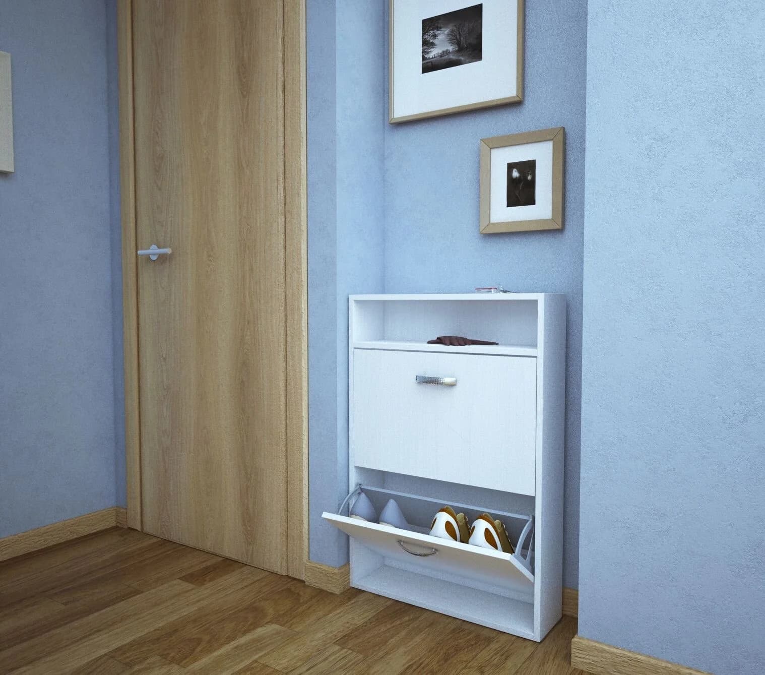 Ayaqqabı tumbası 15457, laminat, ağ, 60x89 sm — изображение 2