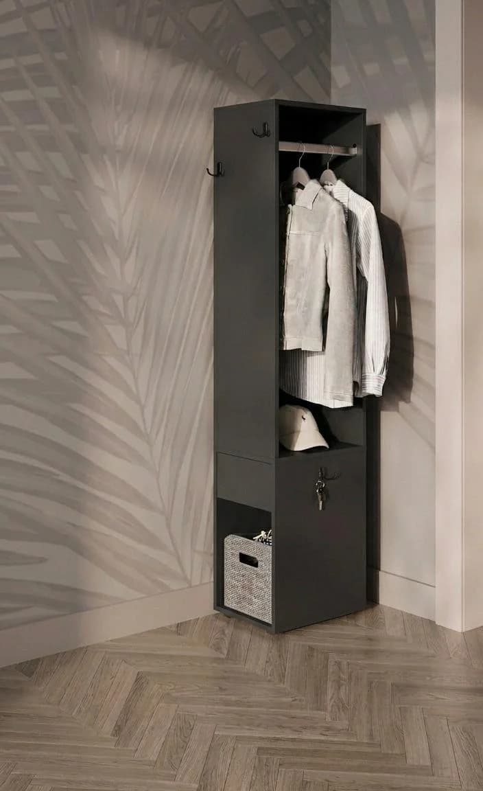 Tumbalı asılqan MB2, antrasit, laminat, 180x40x35 sm