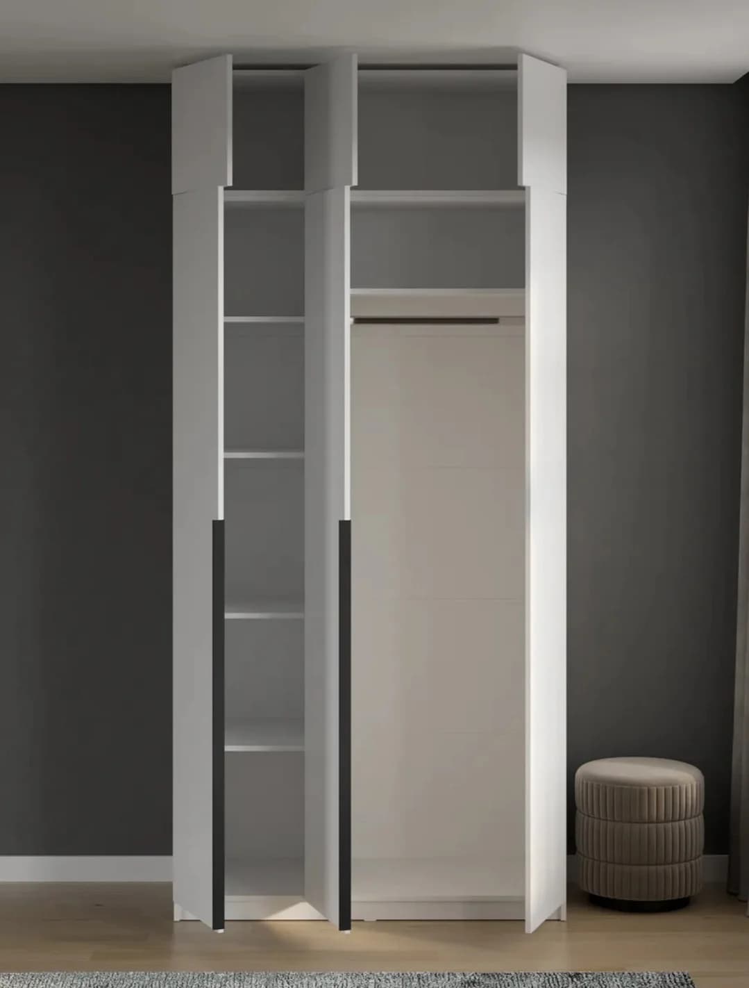 Şkaf S01, laminat, ağ, 120x60x260 sm — image 4