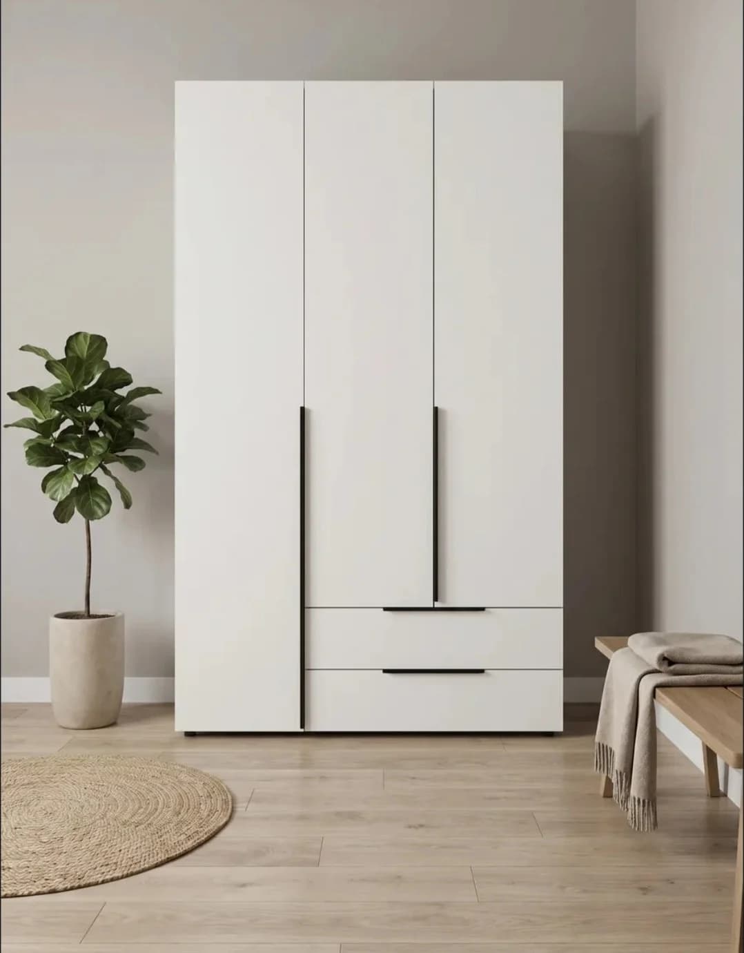 Şkaf SO00103, laminat, ağ, 203x120x50 sm — image 5