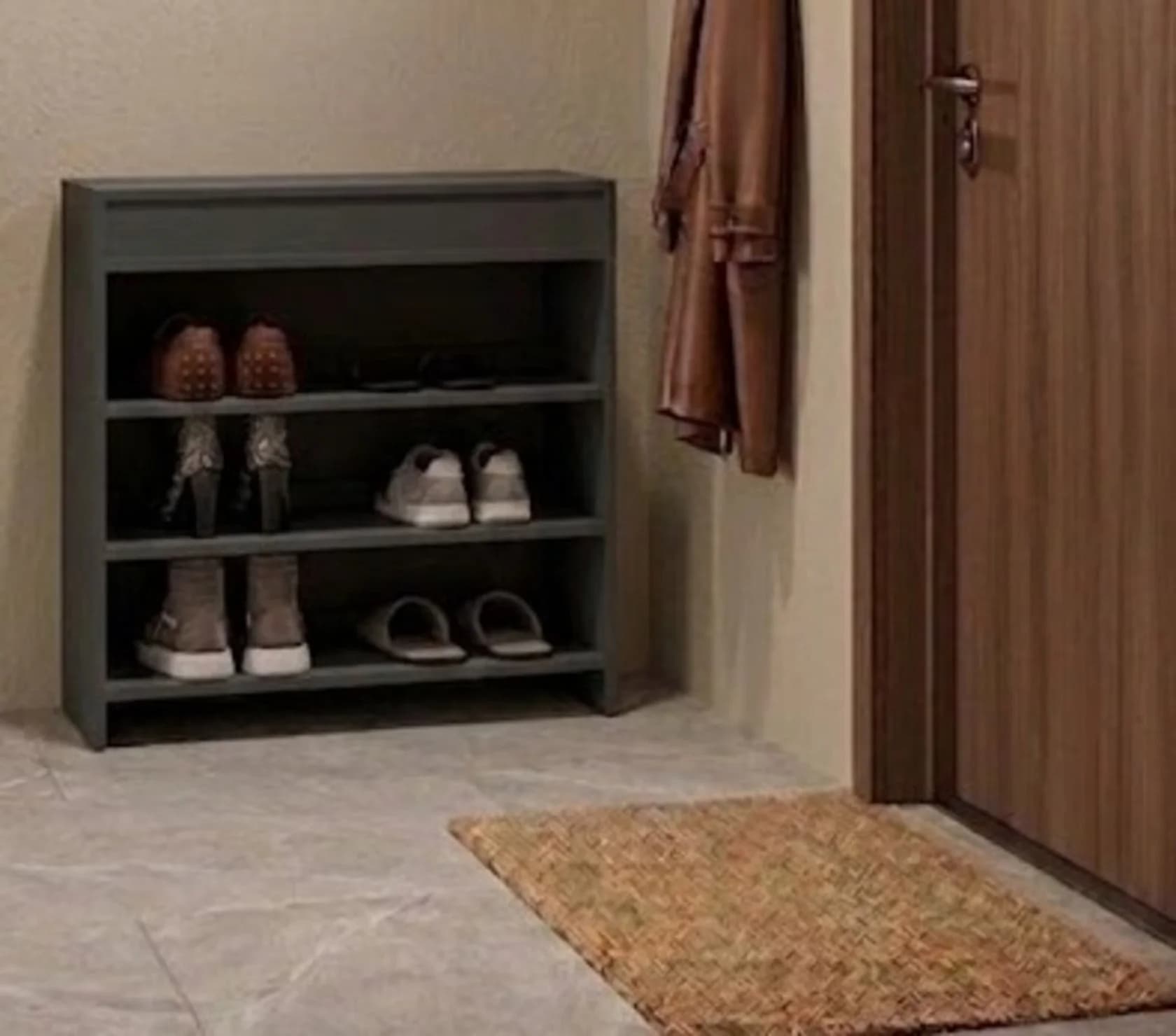 Ayaqqabı üçün tumba MB15, laminat, antrasit, 72x80x32 sm