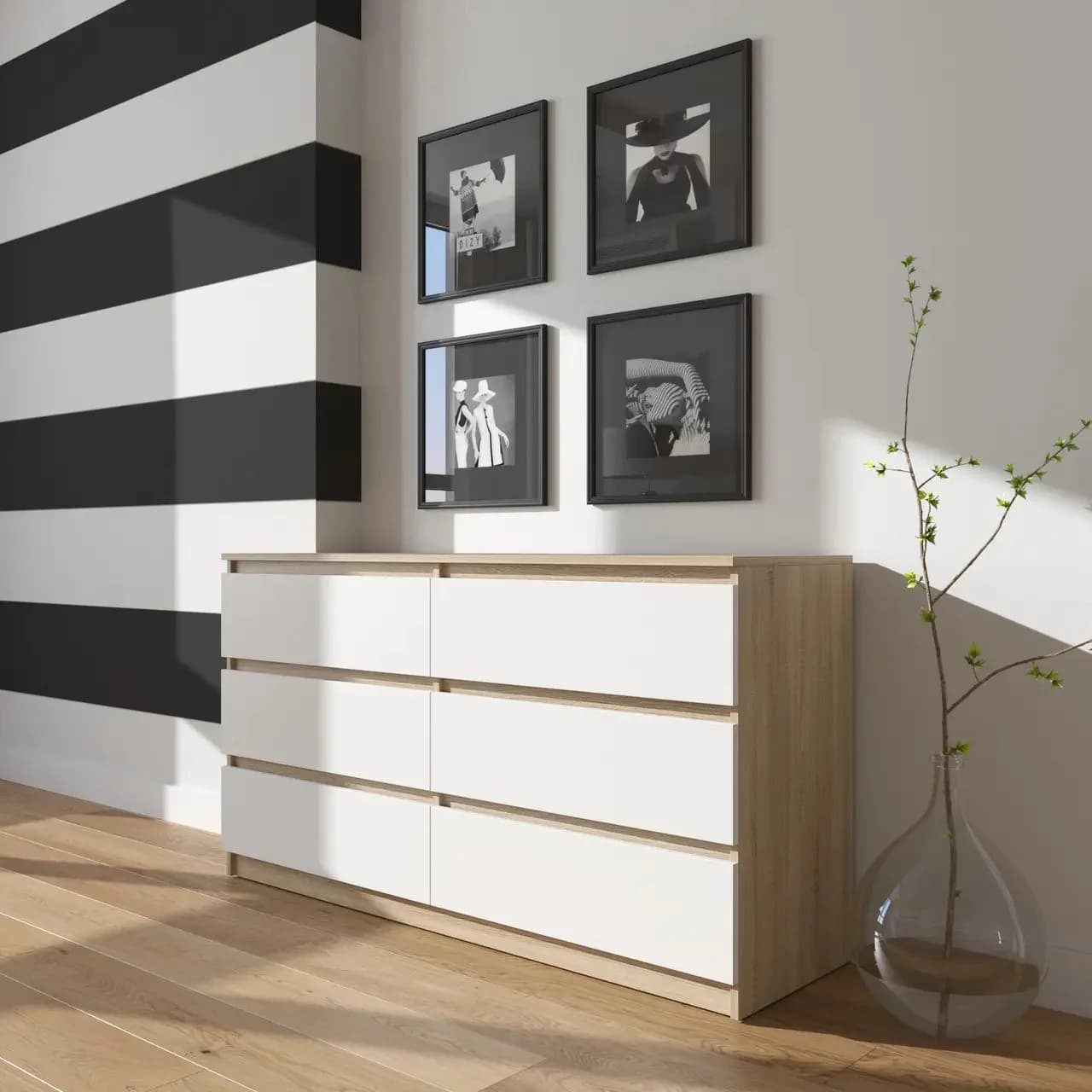 Kamod Yagmur, laminat, ağ/sanoma, 140x75.5x40 sm
