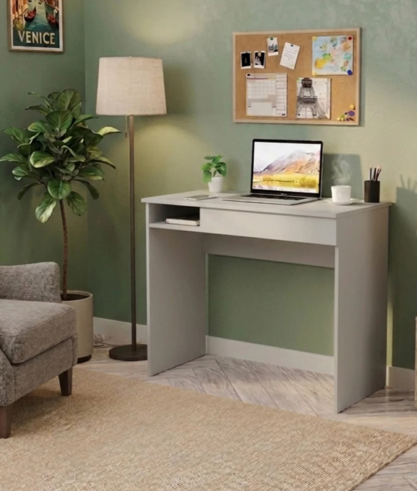 Yazı masası MB 26, Laminat, Boz, 100x75x50 sm