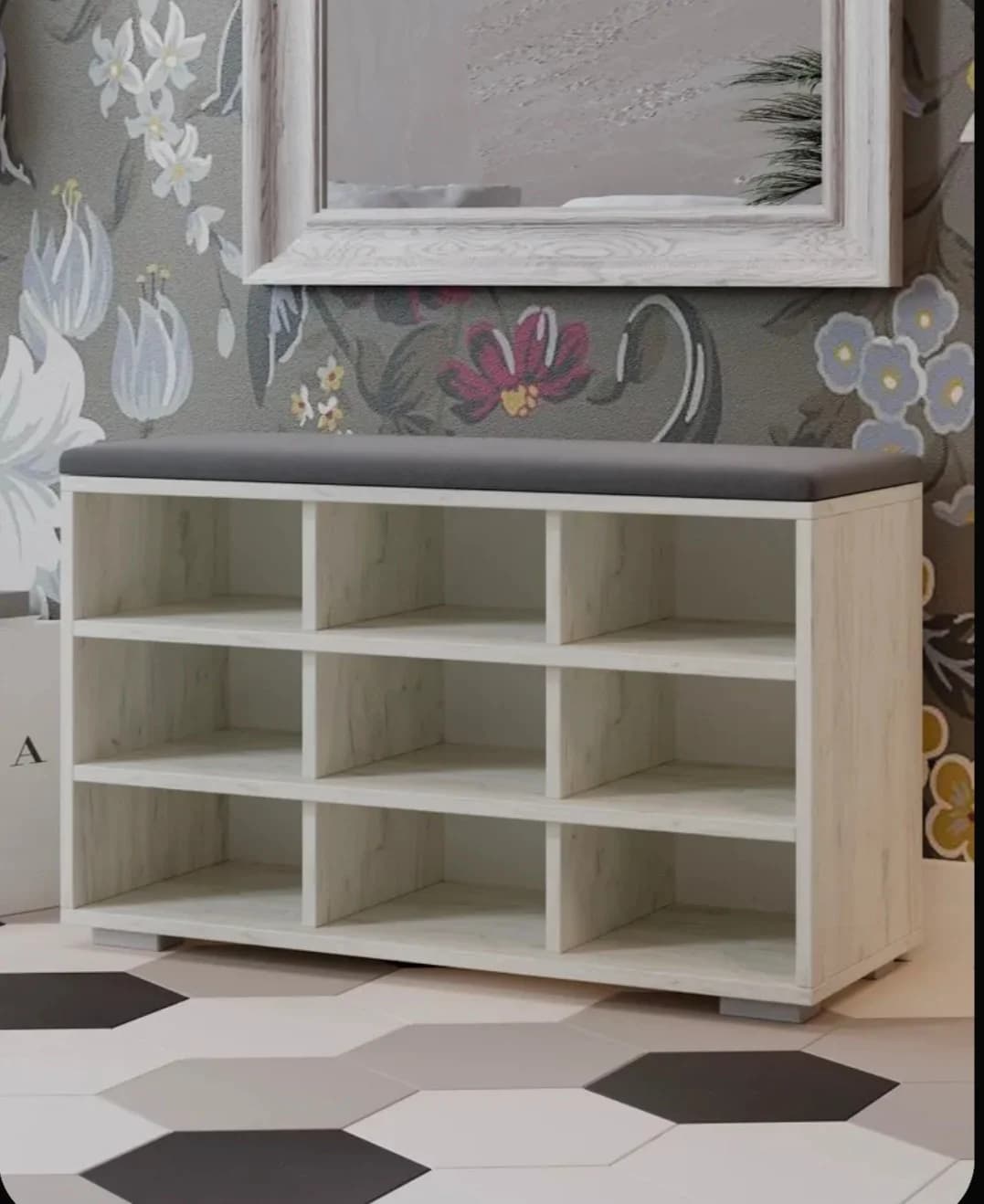 Ayaqqabı üçün tumba SO0021, laminat, ağ, 50x80x30 sm — şəkil 5