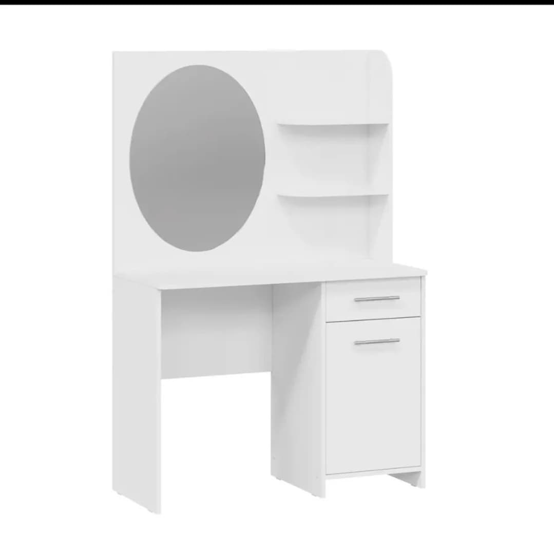 Makiyaj masası SO21, laminat, ağ, 150x45x100 sm — image 4