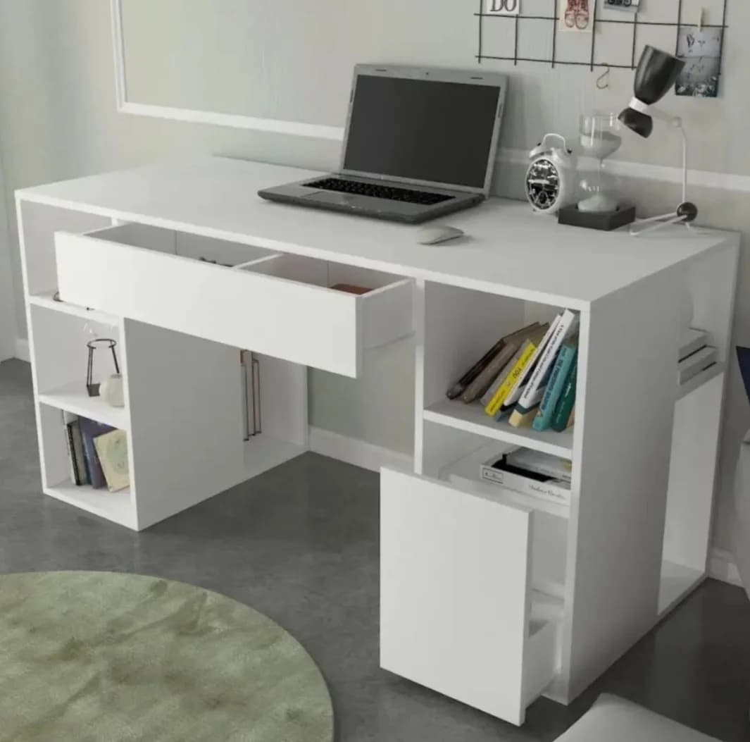 Yazı masası SO0032, laminat, ağ, 145x50x75 sm — изображение 3