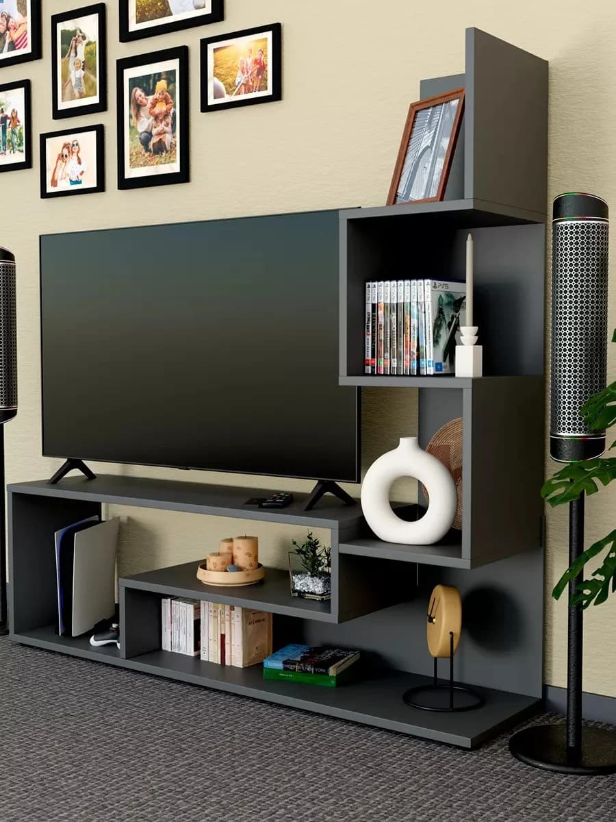 Tv üçün tumba Yagmur, antrasit, laminat, 109x110x25 sm