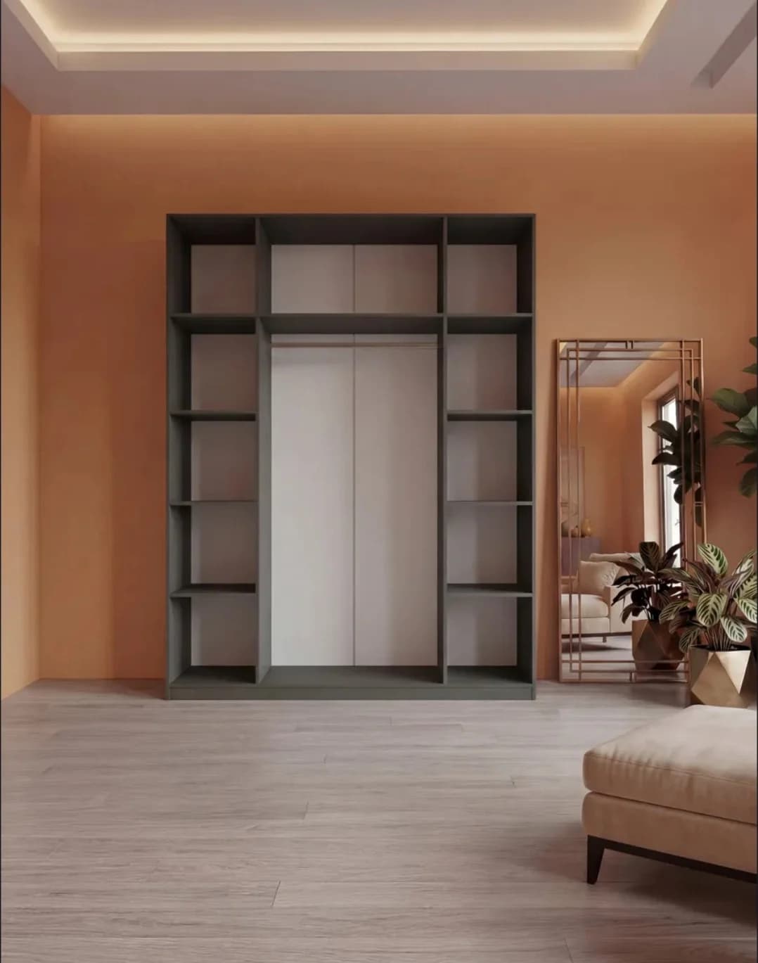 Döşəməüstü dolab, laminat, antrasit, 200x160x51 sm — image 5