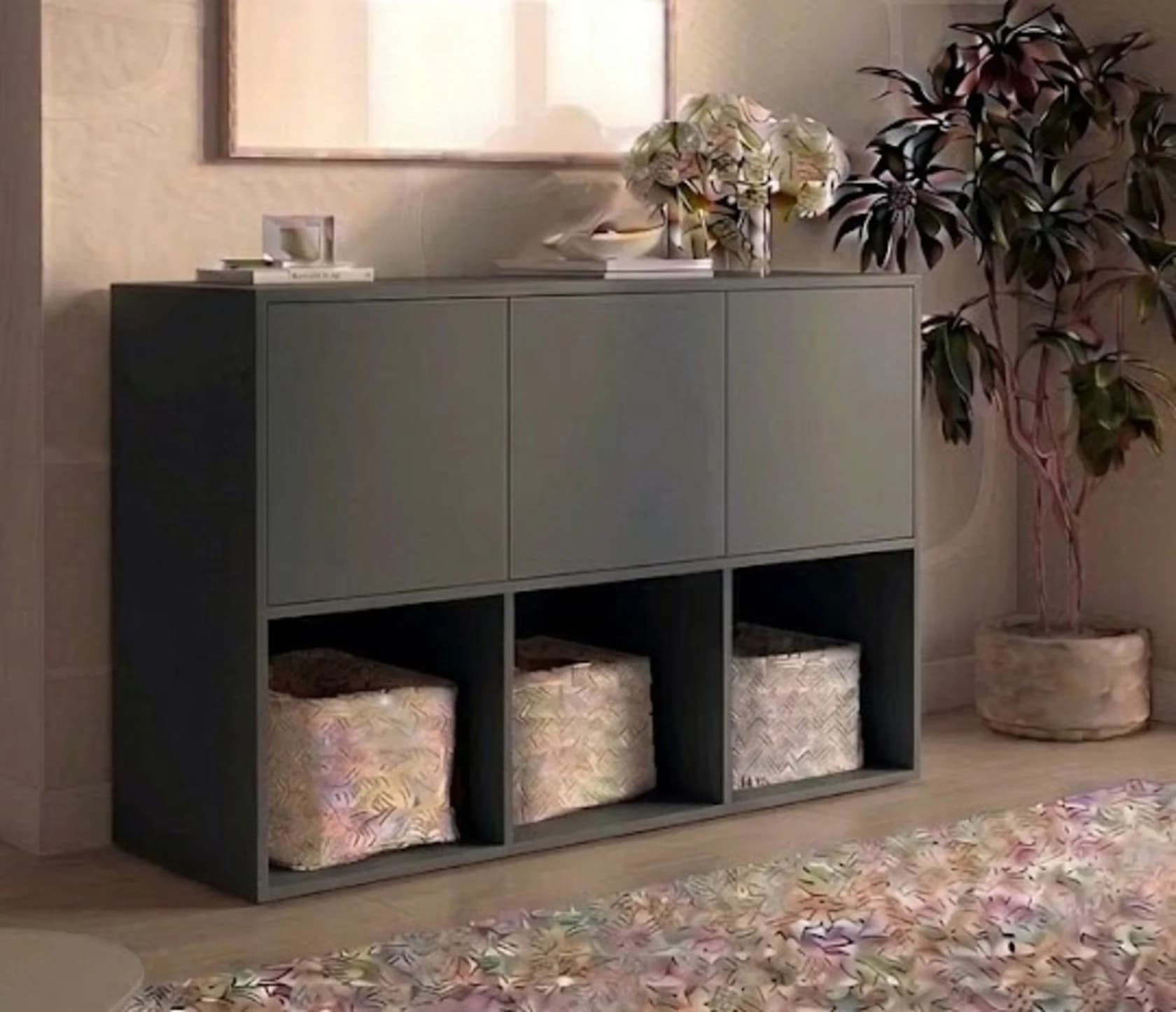 Tumba MB8, laminat, 120x80x40 sm, antrasit