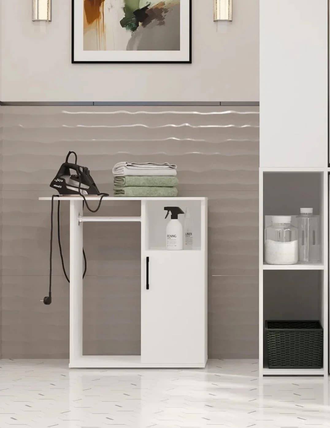 Komod SO9843, Laminat, Ağ, 76x75x35 sm — изображение 3