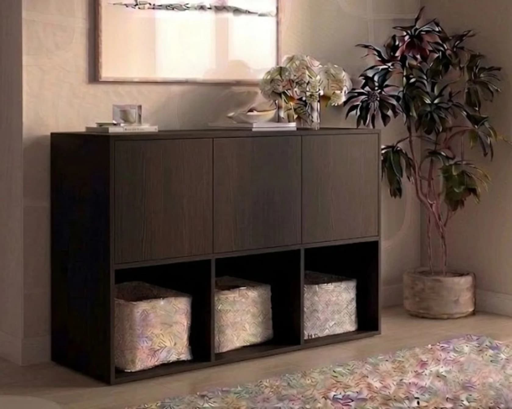 Tumba MB8, laminat, 120x80x40 sm, tünd qəhvəyi
