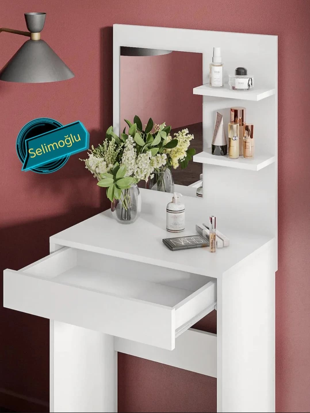 Makiyaj masası 17, laminat, 125x45x115 sm — изображение 4
