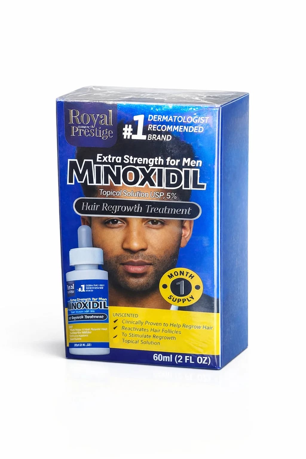 Saç tökülməsinə qarşı losyon Royal Prestige Minoxidil 5% For Men, 60 ml