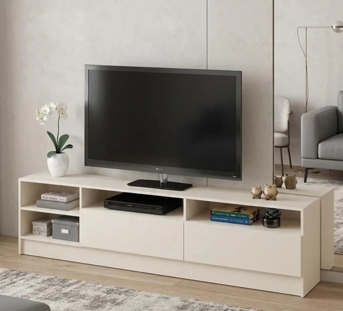 TV üçün tumba MB1, laminat, 160x45x35 sm, açıq bej