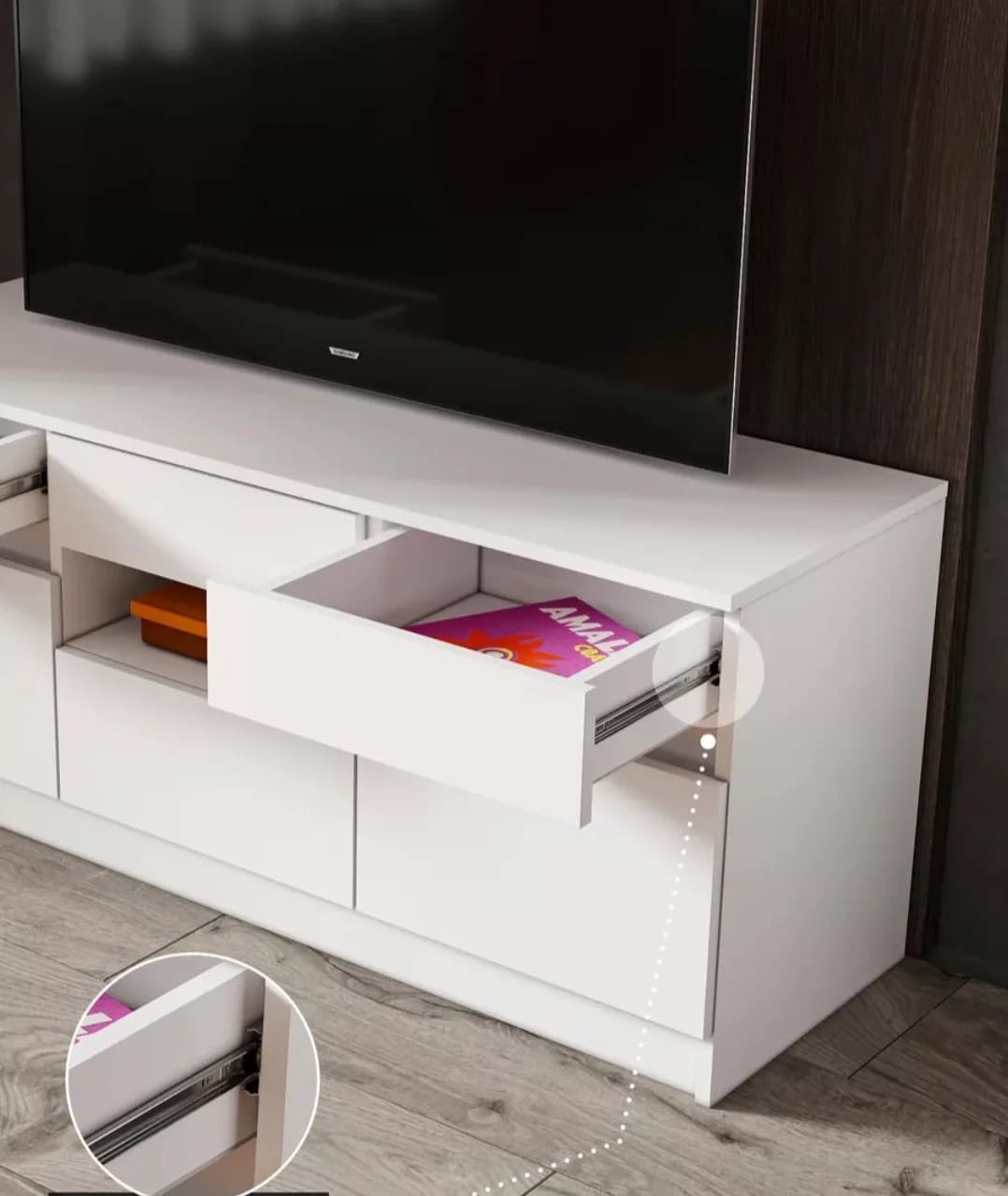 Tv üçün tumba SO001, laminat, 120x54x39 sm — изображение 2