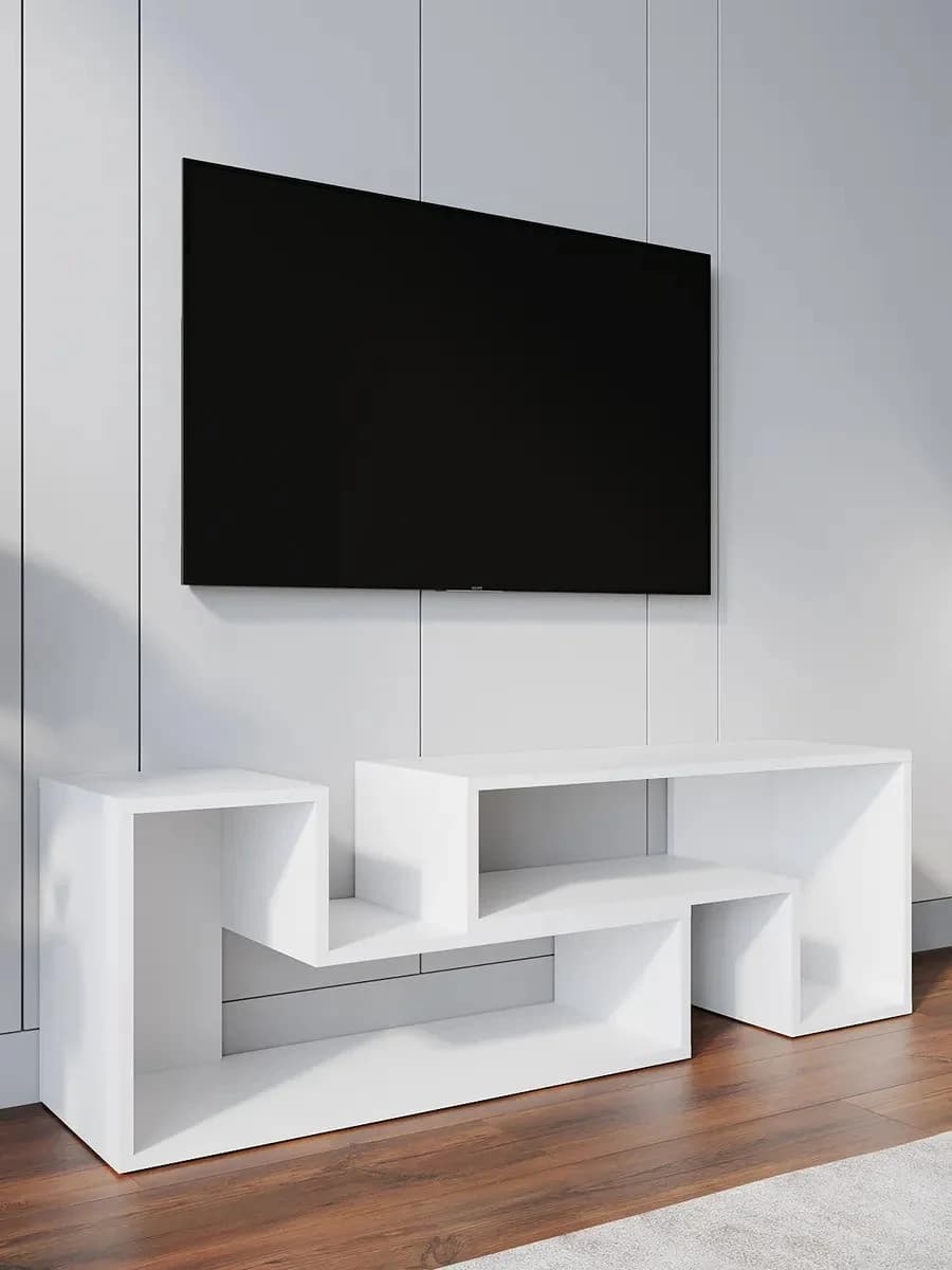 TV üçün tumba Yagmur, laminat, ağ, 160 sm — изображение 4