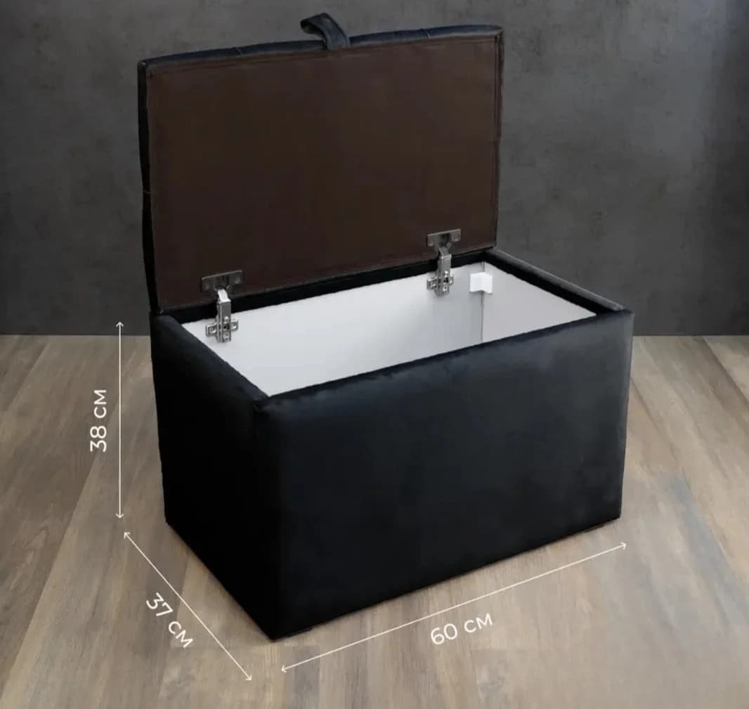 Pufik SO S003, laminat, qara, 37x38x60 sm — изображение 3