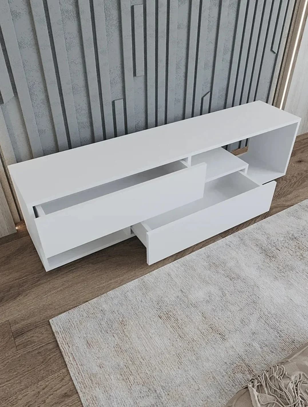 TV üçün tumba SO 003, laminat, ağ — image 7
