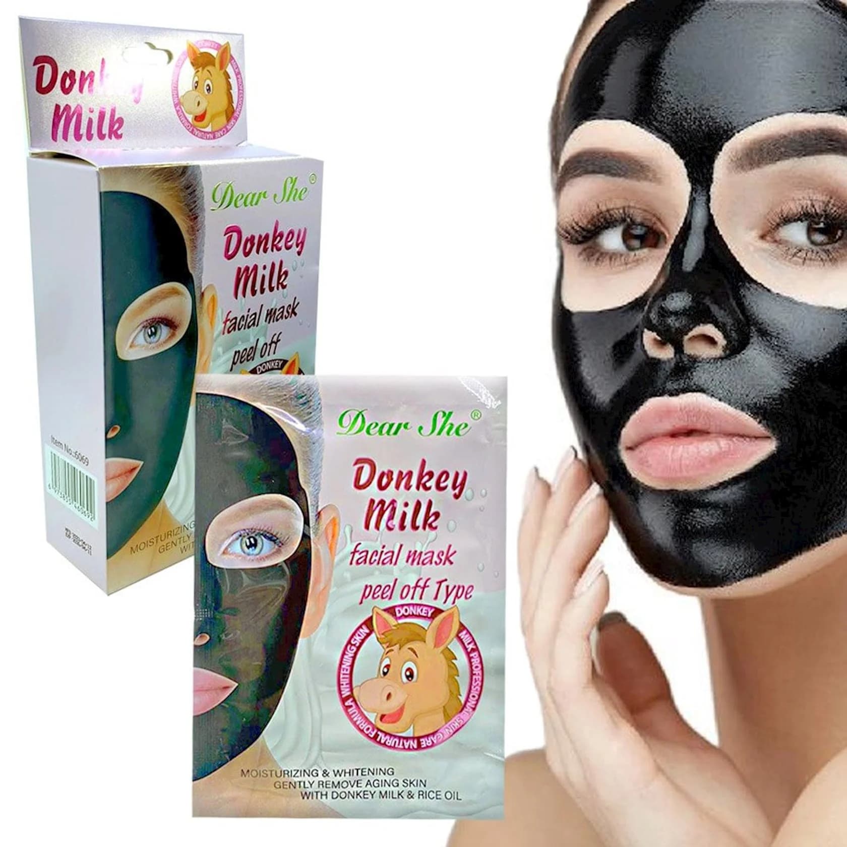 Üz üçün maska Dear She Donkey Milk Moisturizing & Whitening