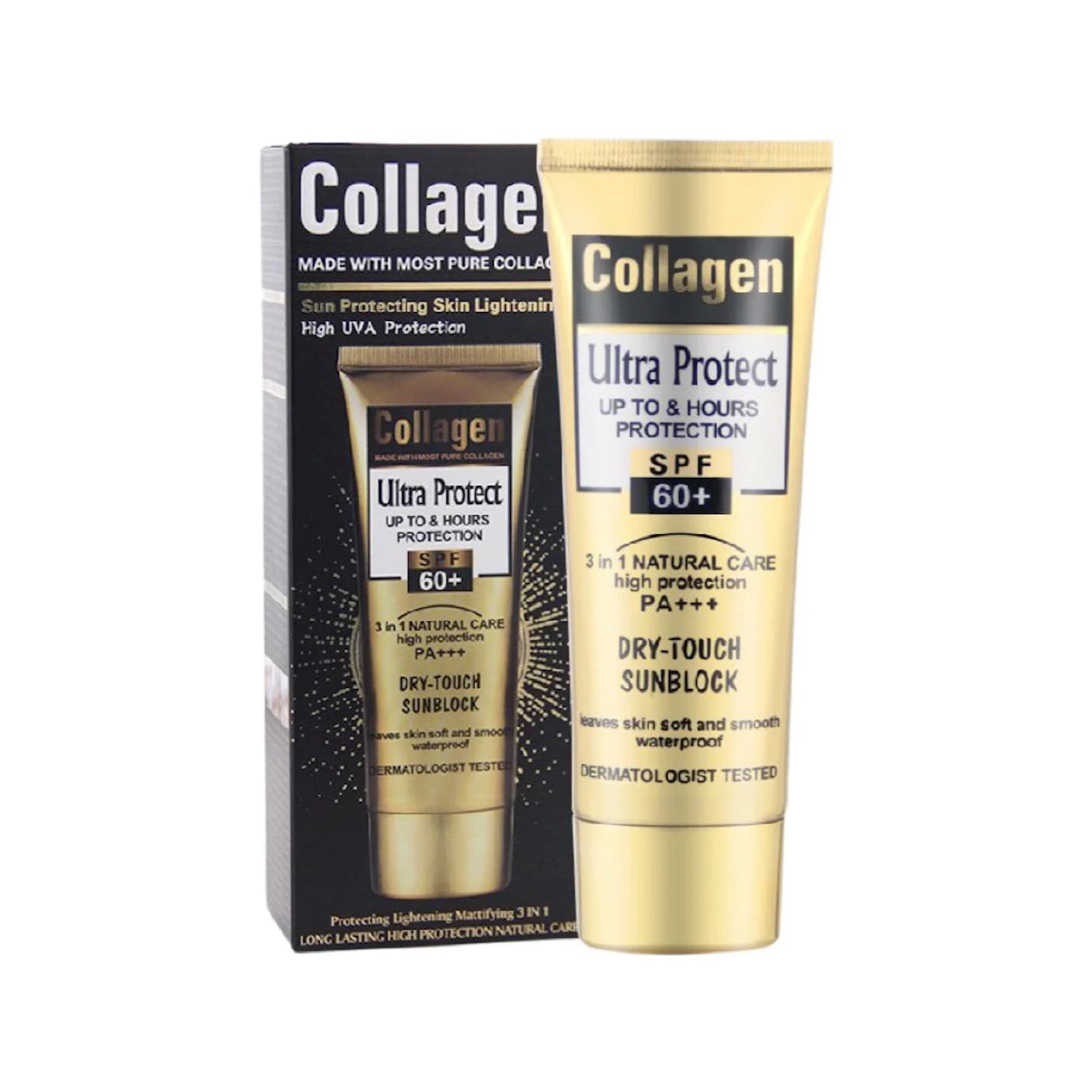 Günəşdən qoruyucu krem Wokali Collagen Ultra Protect Dry Touch 3 in 1 SPF 60+, 100 ml