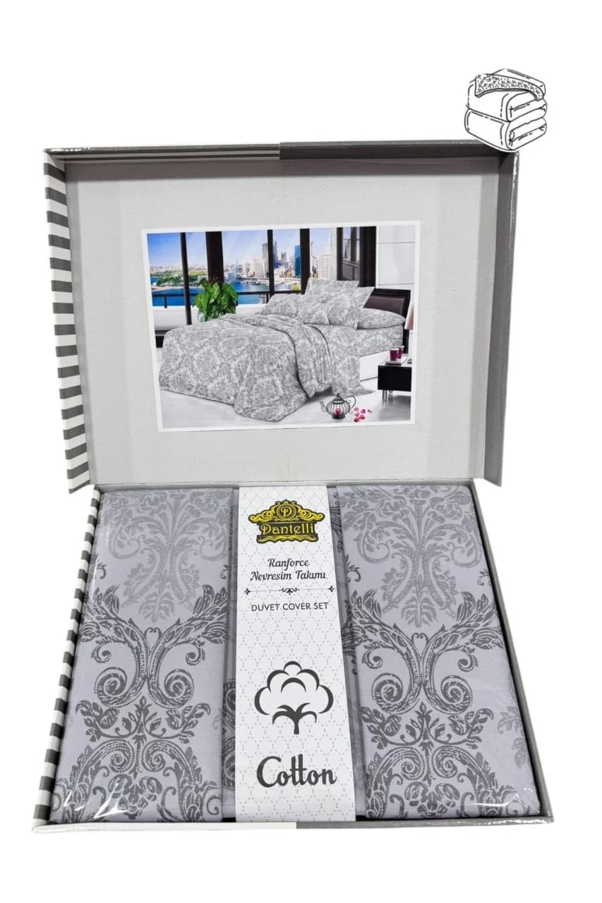 Yataq dəsti Dantelli, ikinəfərlik, 2 yastıq üzü 50x70, 1 mələfə 220x240, 1 çxol 200x225, yeni model - GS Dantelli_105