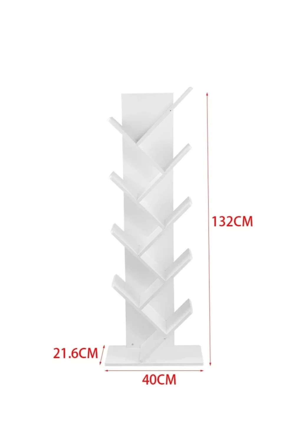 Kitab rəfi SO002, laminat, 132x40x21.6 sm, ağ — изображение 3