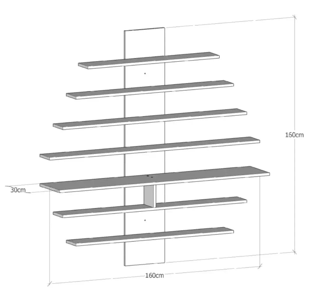 Tv üçün tumba SO0021, laminat, ağ/bej, 160x160x30 sm — изображение 3