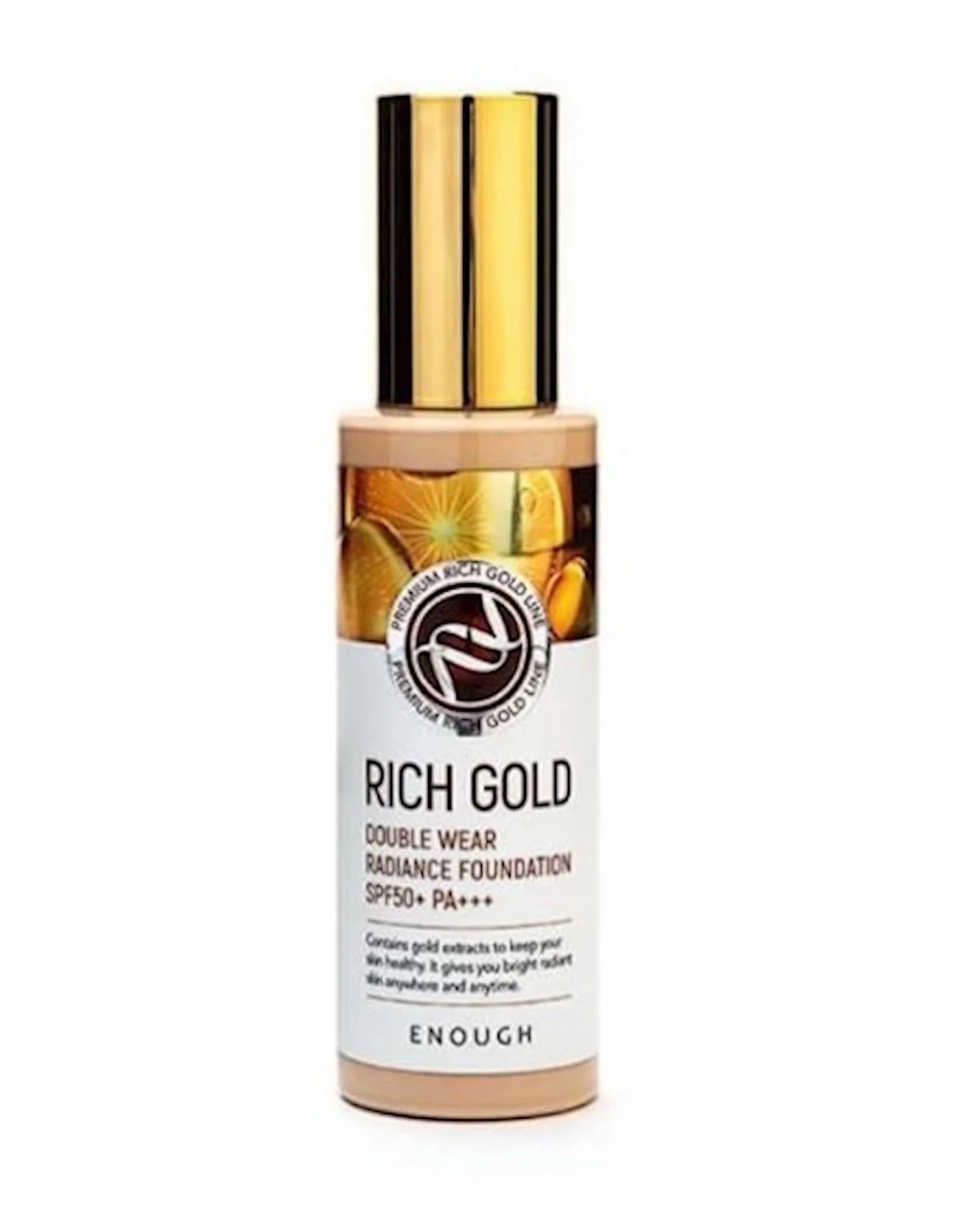 Tonal krem Enough Rich Gold Double Wear Radiance Foundation SPF50+ PA+++ ton 13 qızıl tərkibli 100 ml