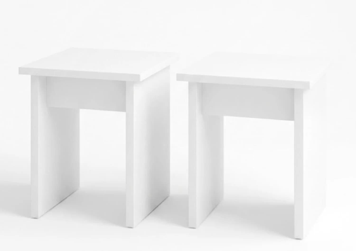 Taburet dəsti MB1, laminat, ağ, 35x35x45 sm, 2 əd