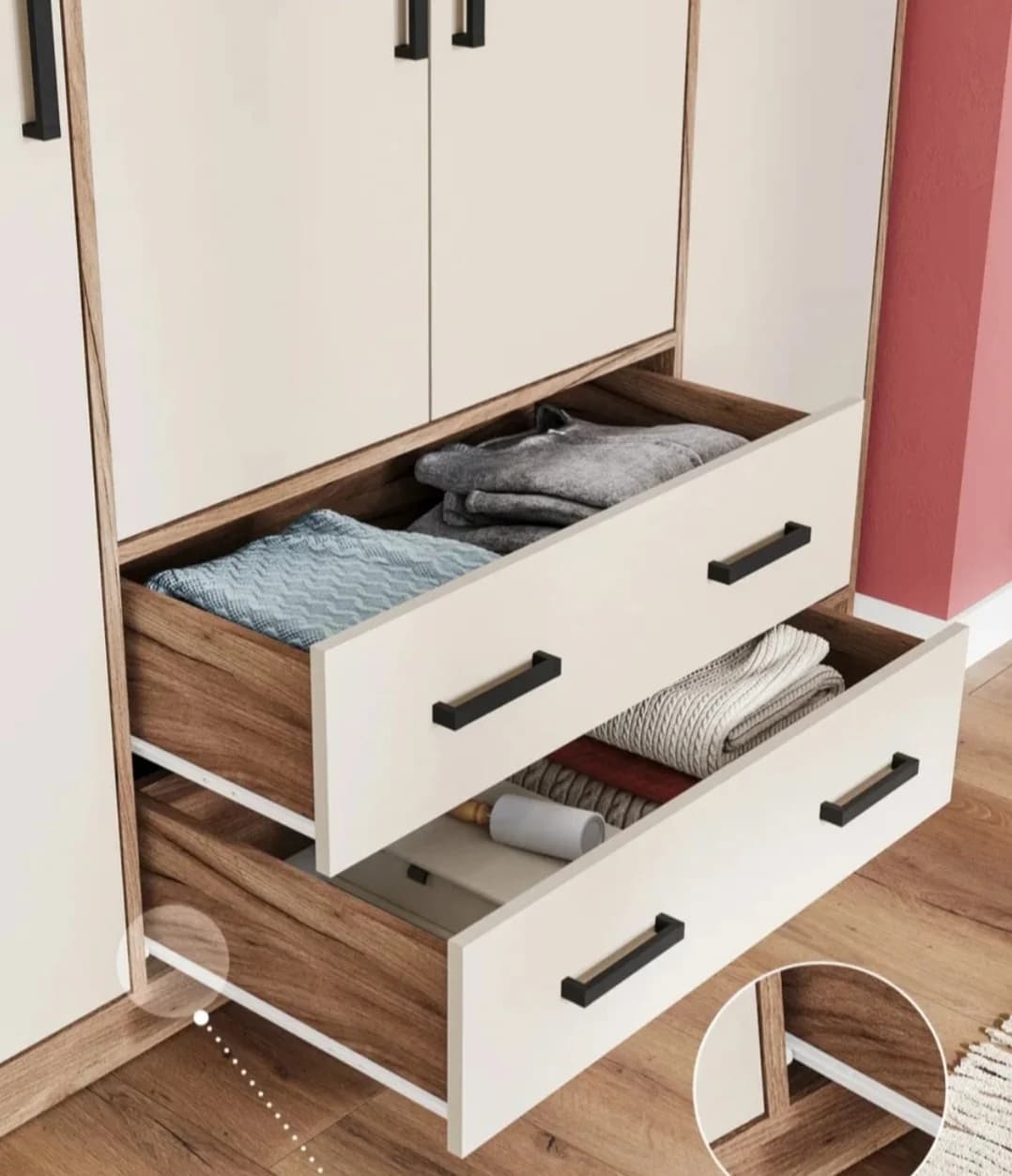 Şkaf 2566309, laminat, krem/votan, 180x160x45 sm — image 5