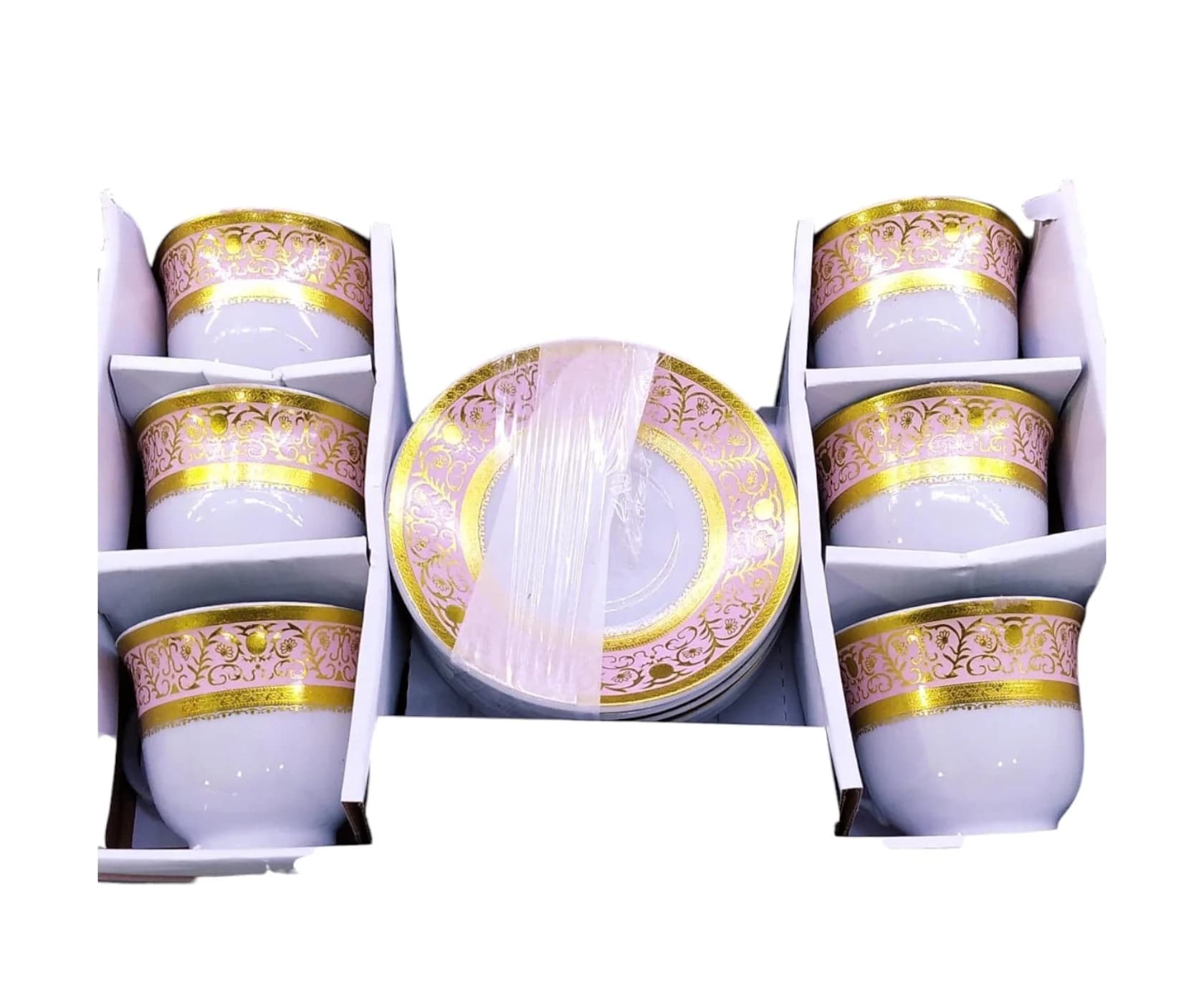 Çay dəsti Green PC-0090, qızılı/ağ, 6 nəfərlik