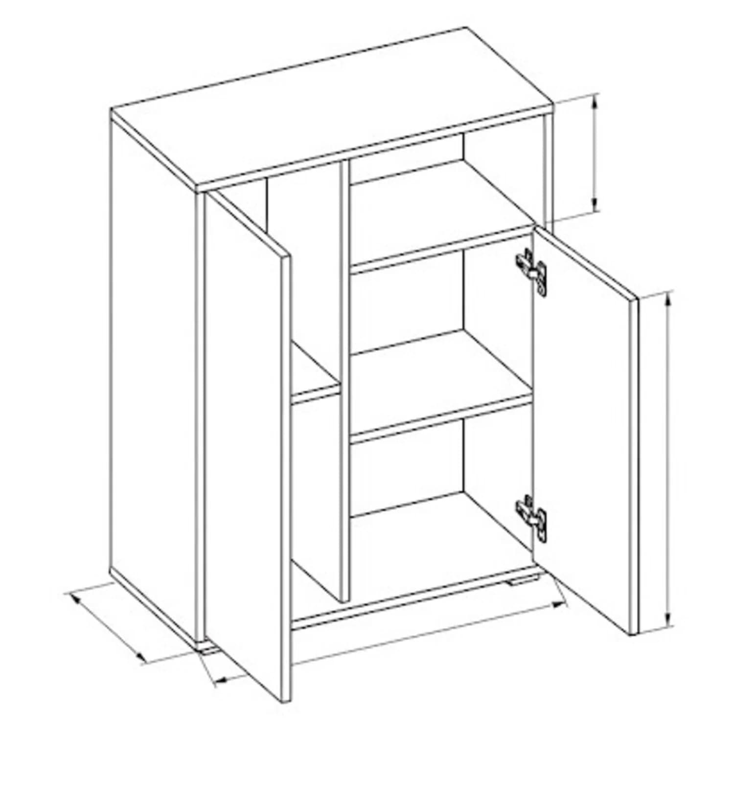 Tumba MB 12, laminat, rəng Sonoma, 90x65x35 sm — изображение 2