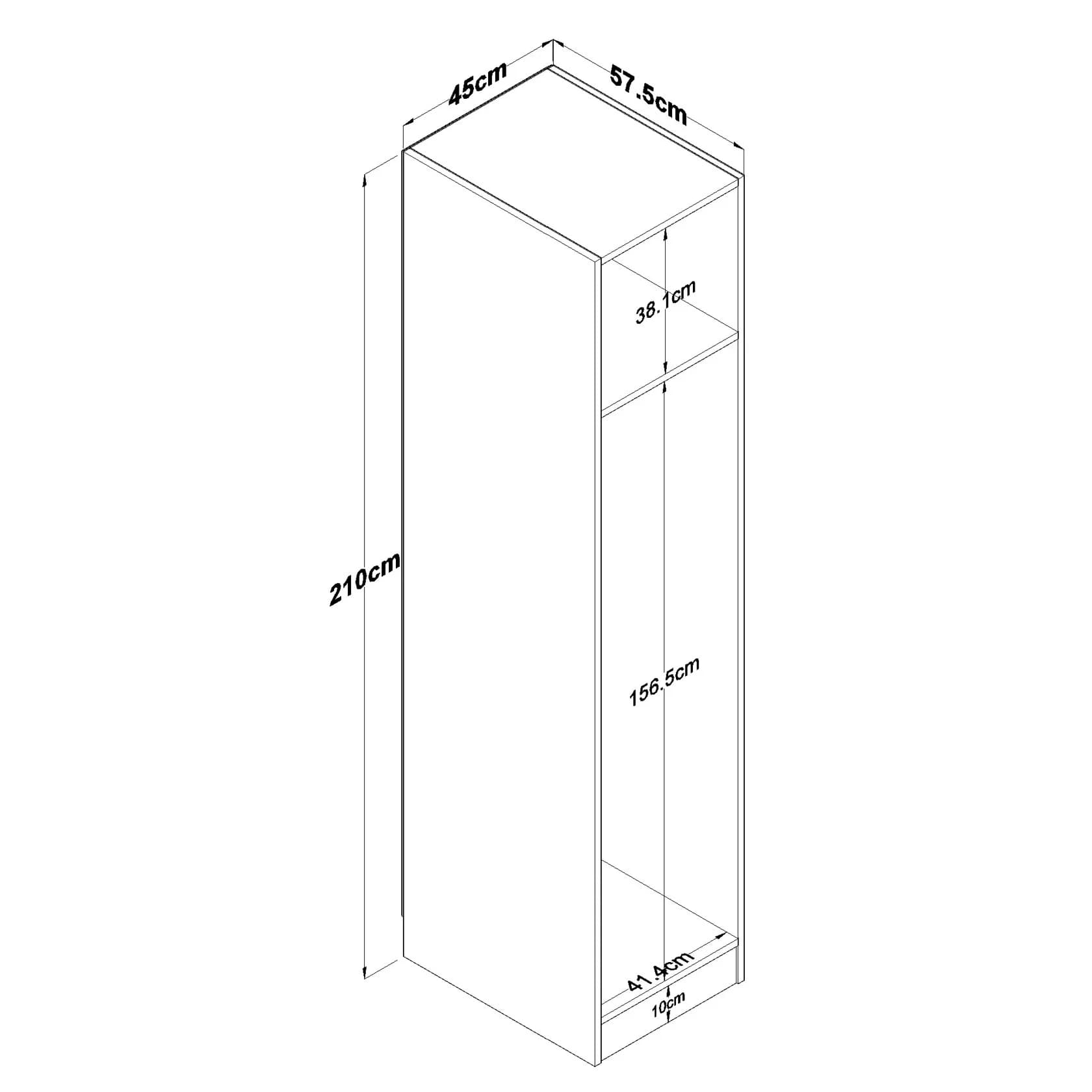 Şkaf Yagmur 2550265, laminat, ağ/votan, 210.1x57.5x45.1 sm — изображение 4