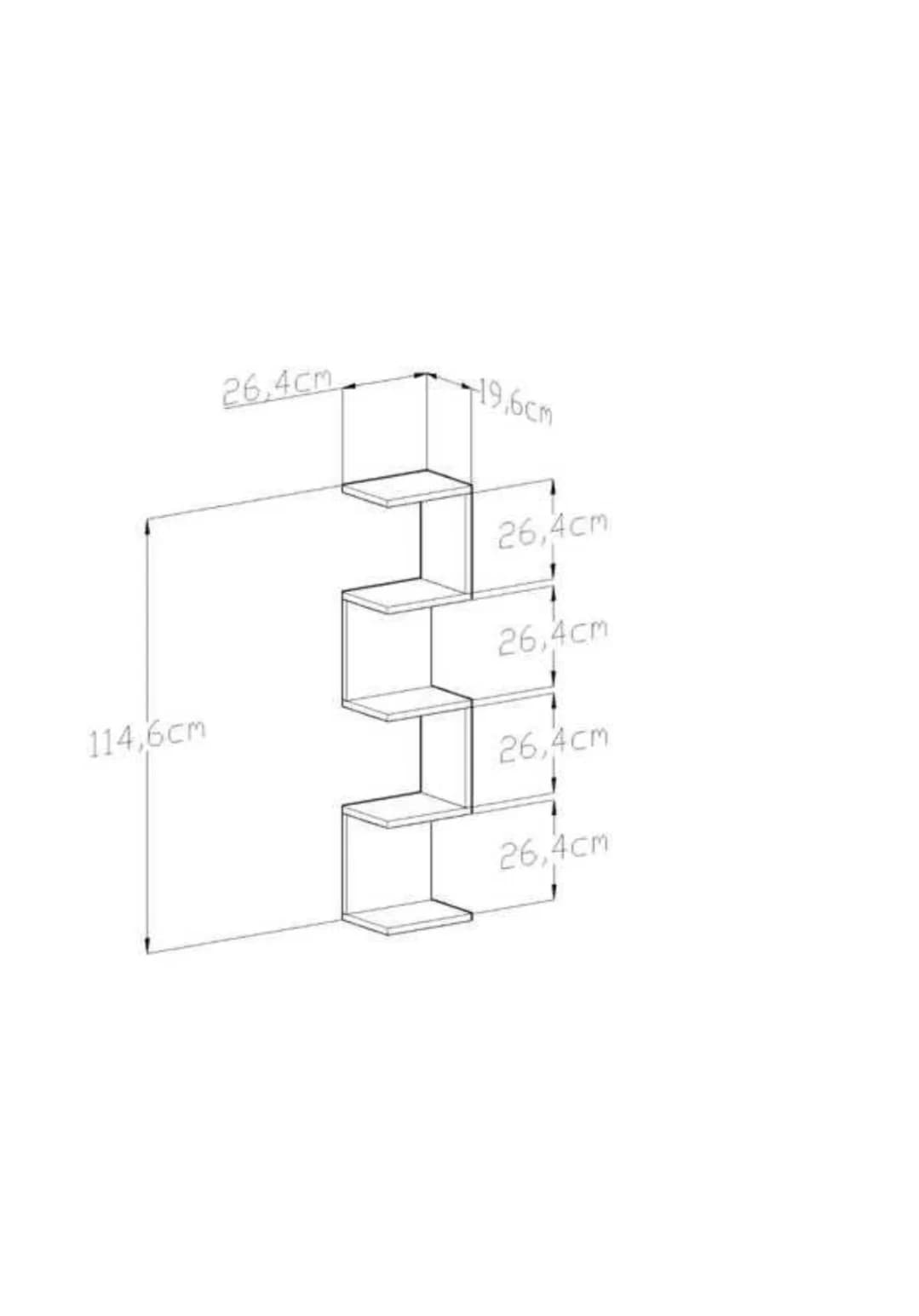 Divar rəfi SO005, laminat, ağ, 26.4x115x20 sm — изображение 2