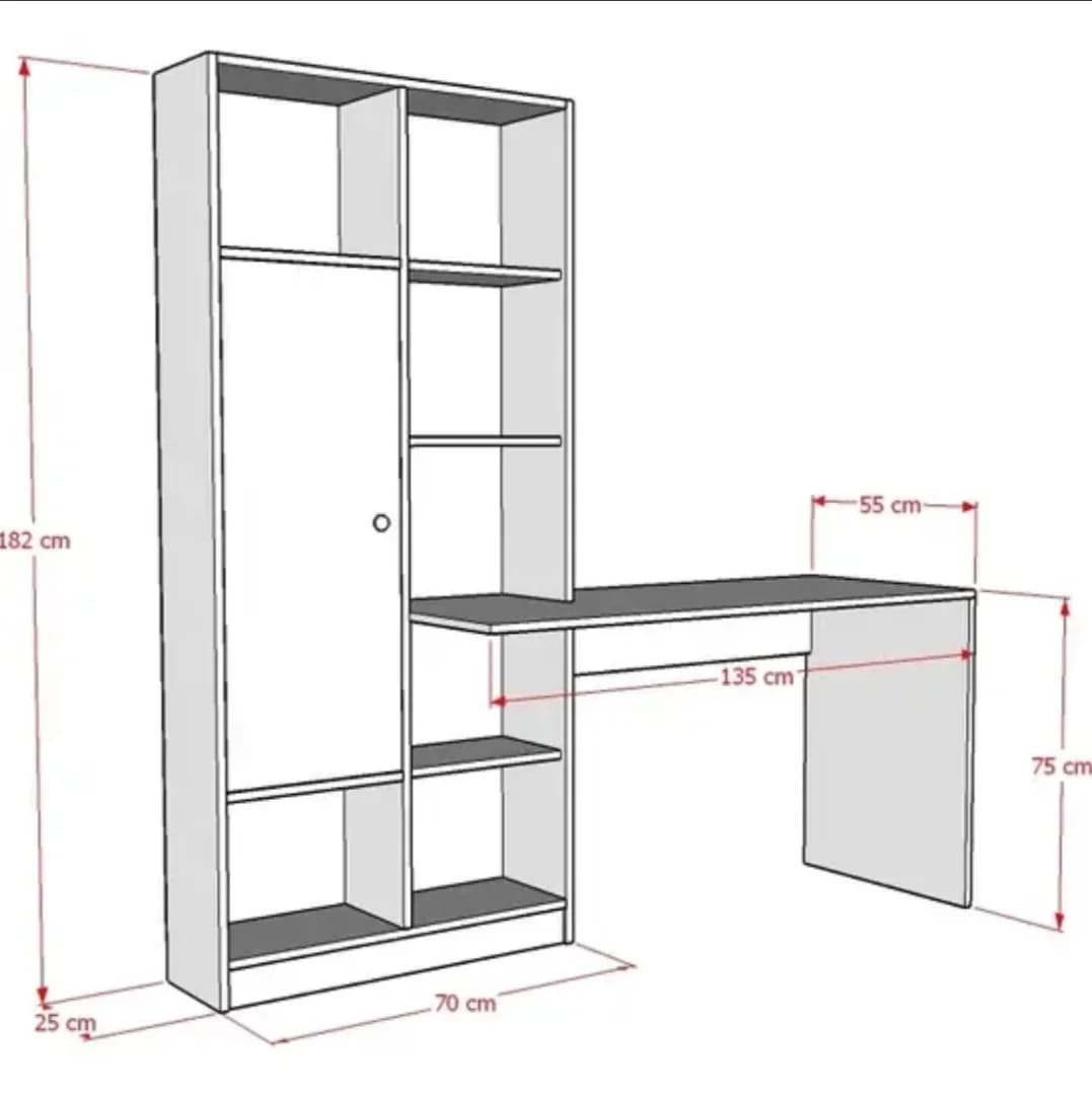 Yazı masası SO89, laminat, 165x182x55 sm, ağ — изображение 3