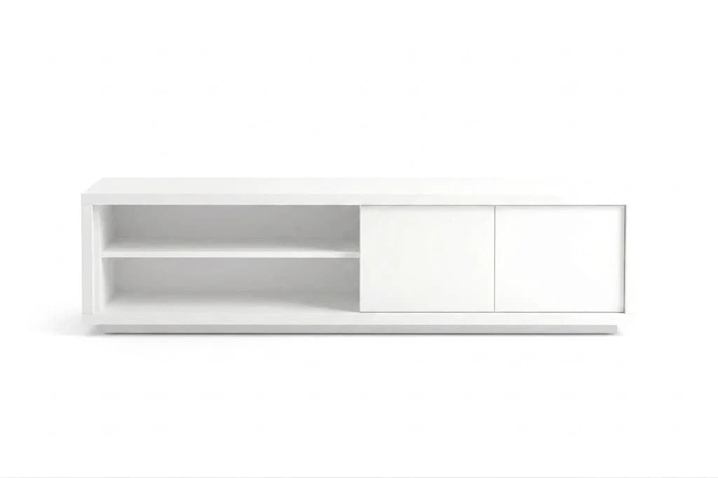 TV üçün tumba Console, laminat, ağ, 180x50x38 sm
