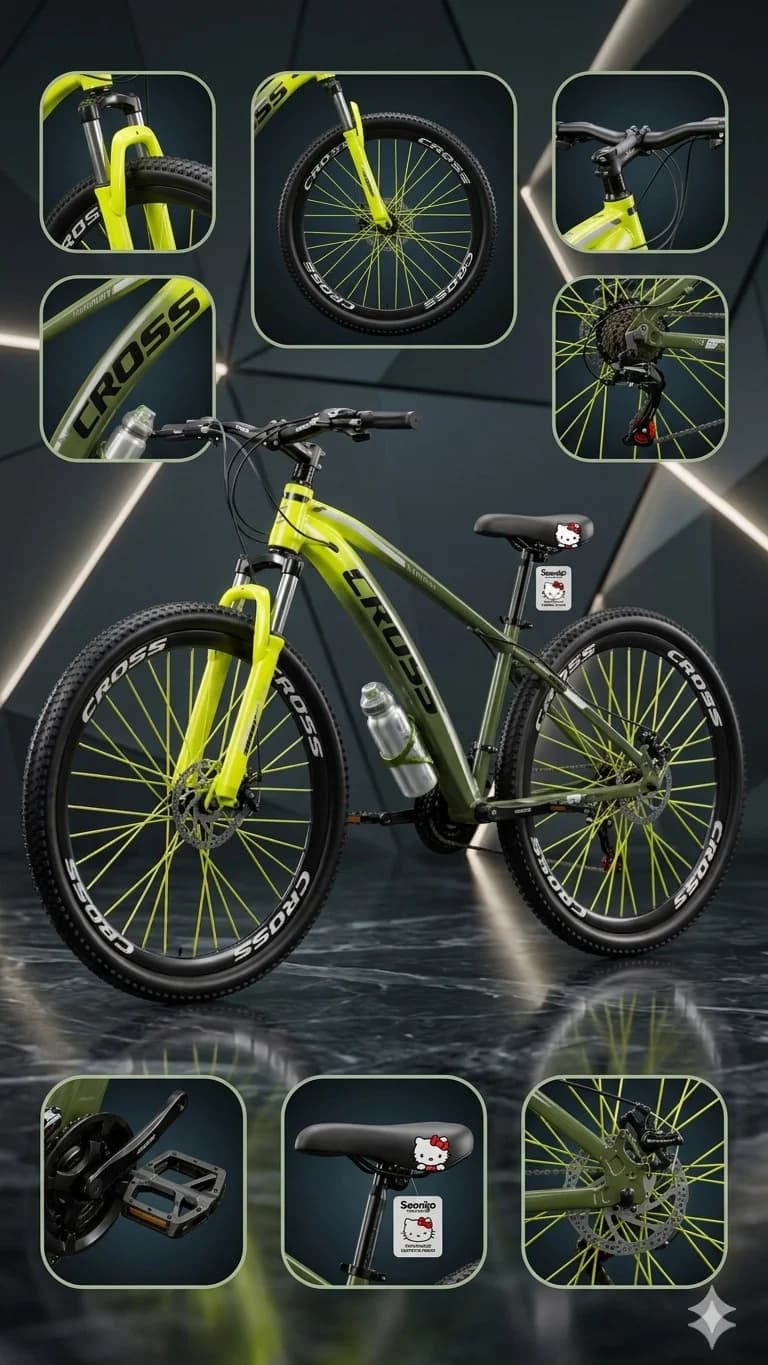 Dağ velosipedi Cross MTB 20", yaşıl/sarı