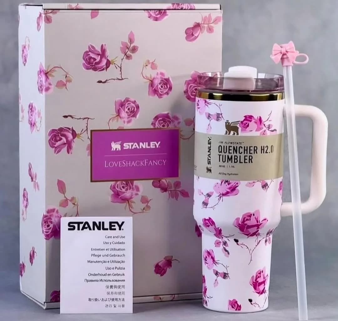 Termos Stanley Quencher H2.0 Tumbler Love Shack Fancy 2, paslanmayan polad, 1180 ml